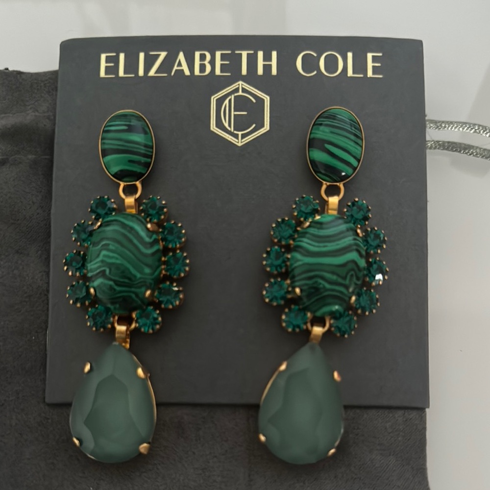 Green and Gold Statement Earrings